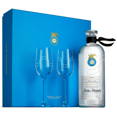 Tequila Casa Dragones Joven +2 Copas Riedel