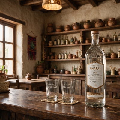 Mezcal Amarás Espadín Joven 750ml + 2 Vasitos Mezcaleros
